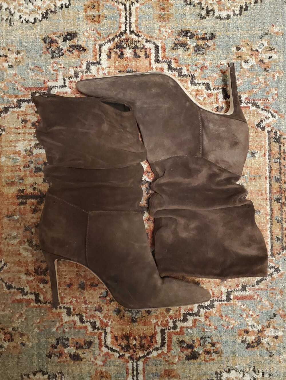 22eleve Dark Brown Slouchy Heeled Boots 38.5 (US 8.5)
